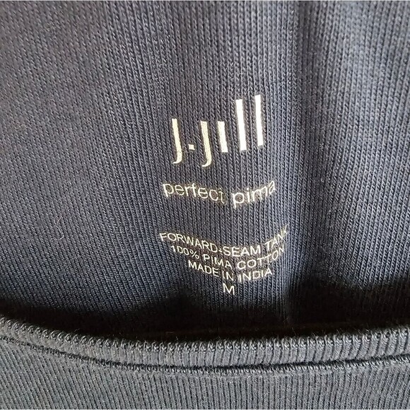 J. Jill Navy Blue Perfect Pima Forward Seam Sleeveless Tank Top Size Medium - Picture 3 of 7